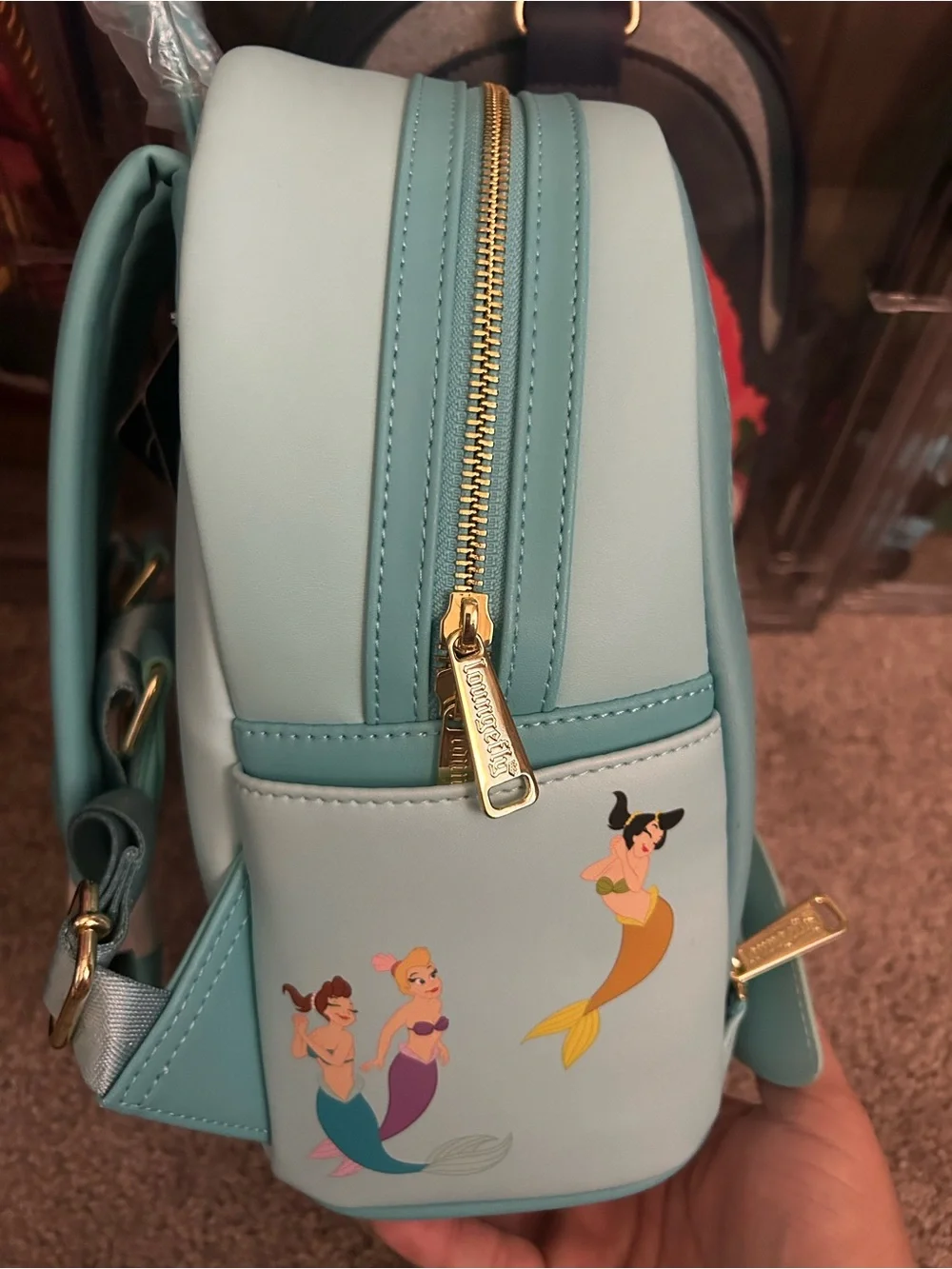 Loungefly Ariel Lenticular Teal and Pink Mini Backpack